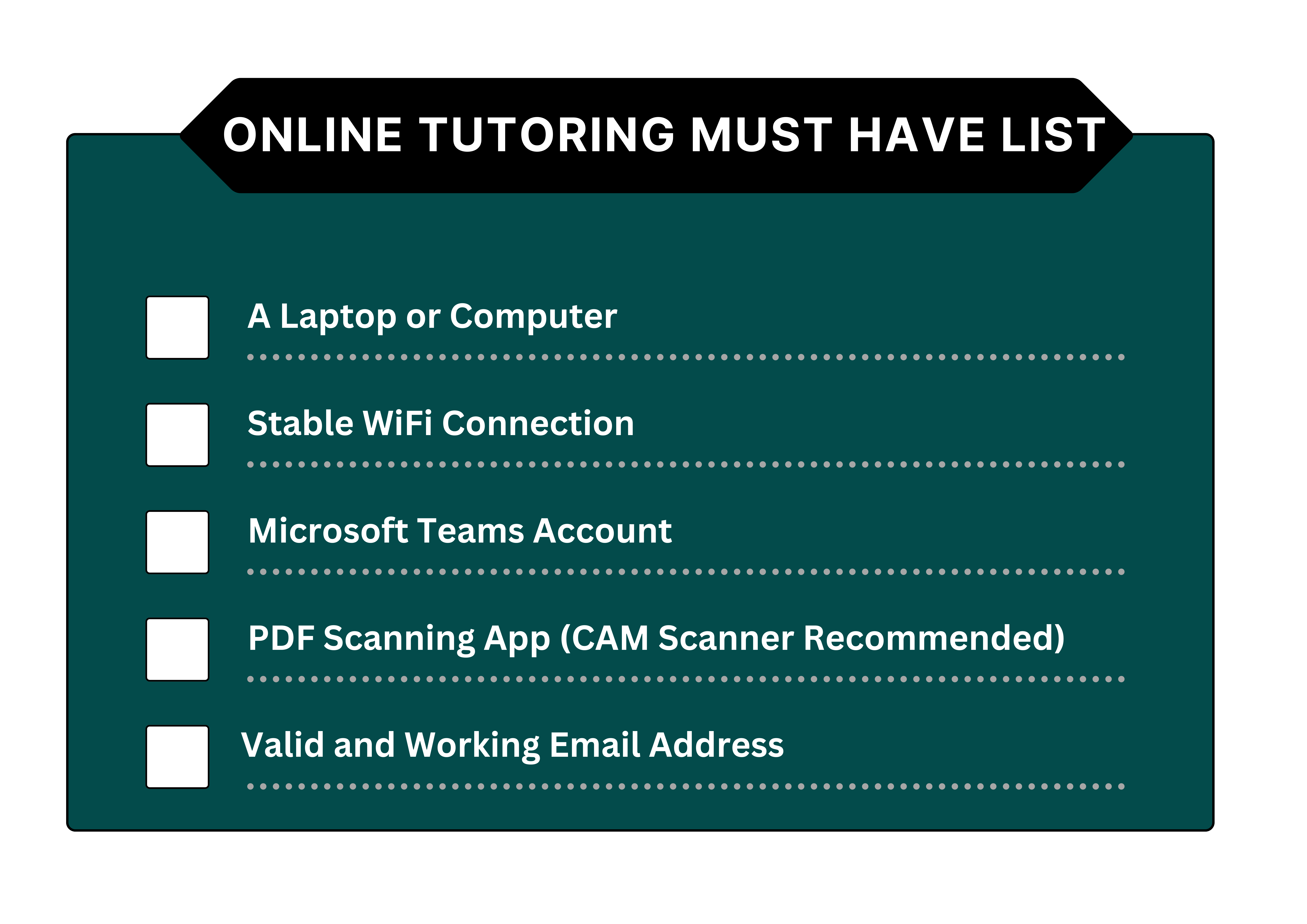 Online Tutoring Must Have List